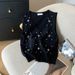 Women's Clothing Real Shot Spot Summer New Design Chic Beaded Sleeveless T Shirt V Neck Vest Sweater For Women_ecoleips.com
