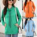 Women's Long-Sleeved Kangaroo Pocket Funnel Neck Top_ecoleips.com
