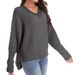 Autumn/Winter Loose-Fitting V-Neck Sweater For Fashionable Casual Women's Wear_ecoleips.com