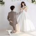 French Light 2026 New Simple Forest Style Super Fairy Floor-Length Outdoor White Engagement Wedding Dress_ecoleips.com