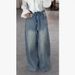 Women's Rhinestone Patchwork Jeans Bow Tie Detail Sexy Loose Fit Denim Retro American Style_ecoleips.com