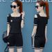 Women's Fashion Sports Set Short Sleeve Shorts Two-Piece Loose Plus Size Casual Wear Summer New Off-Shoulder Trendy_ecoleips.com