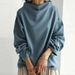 2026 New Cross-Border Casual Urban European And American Style Fleece Sweater Pullover High Neck Loose Fit Women's_ecoleips.com