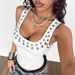 2026 European And American Hot Girl Style Rivet V-Neck Sleeveless Solid Color Slim Fit Casual_ecoleips.com