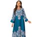 Elegant plus Size Long Robe Dress ZD019 European American Style Printed Dress with Rhinestone Embellishments for Women_ecoleips.com