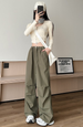 White Work Women's Extended 2025 New Tall Straight Sports Casual Parachute Pants Summer Thin Quick Drying_ecoleips.com