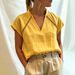Women's Casual V-Neck Short Sleeve T-Shirt Regular Fit Pullover Top New Arrival_ecoleips.com