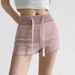 Women's Clothing Retro Striped Sports Shorts For Women 205 Summer High Waist Wide Waist Slim Lazy Style Hip Sports Pants_ecoleips.com