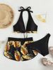 Women’s Clothing new women's fashion multi color printing high end sexy bikini BIKINI three piece swimsuit_ecoleips.com