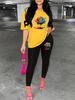 Women's Casual Fashion Rose Pattern Printed Loose T-shirt+cropped Pants Two-piece Home Sportswear Daily Wear-380_ecoleips.com