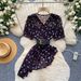 Women's French Style Green Polka Dot V Neck Shirt Korean Summer Short Sleeved Fitted Waist Tie Top Slimming Stylish_ecoleips.com