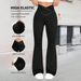 High-Waisted Hip Lifting Fitness Flare Pants Nude Feel High Elastic Yoga Casual Sports Trousers For Women_ecoleips.com