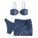 Aria Basics European And American Three-piece Swimsuit For Women, Solid Color Sexy Swimsuit, New Bikini_ecoleips.com