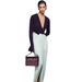Fashionable Autumn Winter Women's Long Dress Deep V Neck Long Sleeve Slit Design Temperament Women's Clothing_ecoleips.com