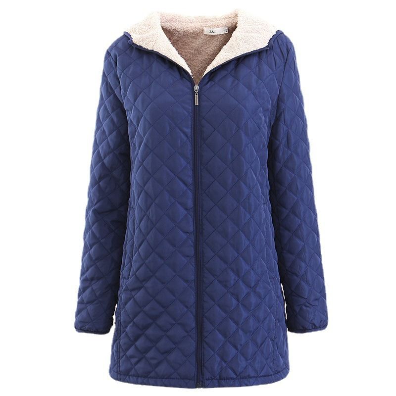 Women's Slim-Fit Mid-Length Hooded Cotton Jacket – Lightweight Winter Coat With Waist Detail & Pockets_ecoleips.com