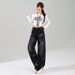 2026 Spring New Fashion Women's High-Waisted Slimming Denim Pants With Sparkling Rhinestones, Versatile Floor-Length_ecoleips.com