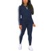 European American Cross-Border In-Stock Exclusive Round Neck Sleeve Top And Long Pants Side Patchwork Women's Two-Piece_ecoleips.com