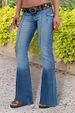 High Waisted Retro Workwear Denim Flared Pants For Women Trendy Slim Fit Long Jeans Spring/Autumn_ecoleips.com