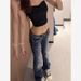 Vintage Y2k Low-Rise Flared Jeans With Rhinestone Embroidery - Stretch Denim Wide-Leg Pants For Women_ecoleips.com