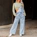 Vintage-Inspired Denim Overalls For Women – Sleeveless Loose Fit Jumpsuit With Adjustable Straps, Comfortable & Stylish Retro Romper_ecoleips.com
