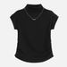 "Half-High Collar Slim Fit T-Shirt – Short Sleeve Blouse With Flutter Sleeves For Women"_ecoleips.com