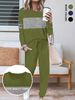Women's Solid Color round Neck Long Sleeve Top And Trousers Set European And American Style Two Piece Autumn Wear_ecoleips.com