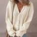 Elegant V-Neck Open Front Cardigan Sweater For Women - Hollow-Out Knit Top, Loose Fit, Single Button, Office & Casual Wear_ecoleips.com