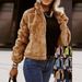 Women's Fluffy Faux Rabbit Fur Zip-Up Cardigan Coat - Soft & Warm Winter Outerwear With Pockets, Loose Fit, Long Sleeve, Multiple Colors & Sizes_ecoleips.com