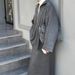 Minimalist Zip-Up Knit Turtleneck Set - Oversized High-Neck Sweater & Long Skirt, Polyester Workwear Essentials_ecoleips.com