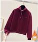 Retro Cotton Fleece Tracksuit Set – Half-Zip Stand Collar Hoodie + Relaxed Harem Pants (S-3XL, Winter Cozy Outfit)_ecoleips.com