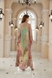 New Middle East Ethnic Style V-Neck Long Sleeve Printed Dress, Loose Fit Maxi Dress For Women, Fashionable And Comfortable_ecoleips.com
