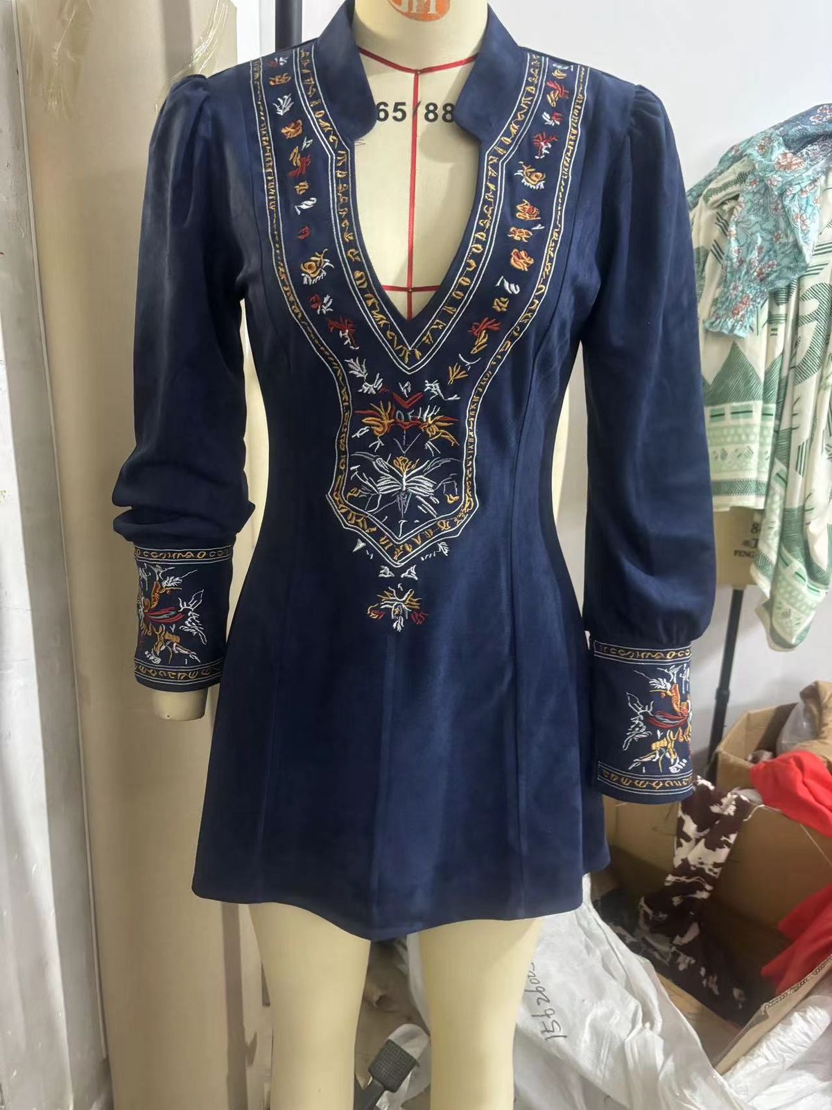 Women's Long Sleeved V-Neck Dress Sexy Embroidered American Style Casual Elegant Fashion Summer Dress For Ladies_ecoleips.com