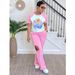 Women's Clothing Fashion Printed Multi Color Short Sleeved Trousers Set_ecoleips.com