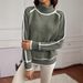 Women's Knit Sweater Long Sleeve High Neck Pullover Solid Color Loose Casual Fall Winter Tops_ecoleips.com
