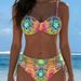 Women's Sexy Bikini Printed Tie Waist Backless Swimsuit Regular Thickness Polyester Vacation Wear_ecoleips.com