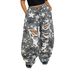 Women's Star Camo Ripped Jeans - Y2K Wide Leg Denim Pants, Mid Rise Loose Fit Vintage Washed For Streetwear & Casual_ecoleips.com