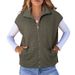 Women's Zip-Up Waffle Knit Sleeveless Oversized Vest With Pockets - Lightweight Layering Piece For Casual & Work Outfits (S-3XL, Multiple Colors)_ecoleips.com