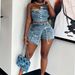 Women's Clothing Women's Denim Suit Fashion Style Cross Wrap Chest Overalls With Shorts For Formal & Casual For Women_ecoleips.com