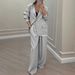 2025 Autumn Winter New Women's Fashion Elegant Long Sleeve Jacket Casual Wide Leg Pants Suit Set_ecoleips.com