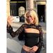 Sexy Lace Patchwork Long-sleeve Tube Top, 2026 Spring New Style, Slim-fit, Versatile Short T-shirt For Hot Girls_ecoleips.com