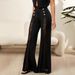 Women's Solid Color Lace Patchwork Flared Pants Trousers For Ladies_ecoleips.com