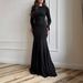 Women's Clothing Ribbed Knit Bodycon Dress – Long Sleeve Round Neck Belted Sweater Dress (Grey/Black, XS-XXXL)_ecoleips.com