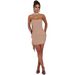 Elegant Ribbon & Rhinestone Bodycon Dress - Stretchy Milk Silk Mini Dress For Women (Black/Nude/White)_ecoleips.com