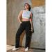 Women's Clothing Trendy Loose Fit Motorcycle Work Pants Multi Pocket Casual Bottoms For Spring Autumn_ecoleips.com