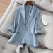 Women's Clothing Temperament Slim Fit Suit Women's Tops Summer Three Quarter Sleeves Small Suit Jacket For Women_ecoleips.com