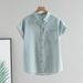 Women's Clothing Women's Solid Color Short Sleeve Shirt Top Slimming Cardigan Versatile Plus Size Spring Summer Inner Wear_ecoleips.com