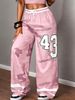 Women's Stylish Wide Leg Trousers Lightweight Breathable All Over Letter Print Casual Pants Trendy All Seasons_ecoleips.com