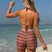 Women's Clothing Women's Knit Halter Bikini Set 3-Piece With Contrast Trims Sexy Beach Swimsuit_ecoleips.com