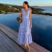 2025 Flaxmaker New Women Swimwear Bowknot Striped One Piece Swimsuit V-neck Bathing Swimming Suit Summer Beachwear Bodysuit_ecoleips.com