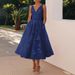 Women's Clothing Dress Elegant Floral Print V-Neck Sleeveless Dress – Women’s A-Line Cocktail Dress For Parties & Events (S-XXL, 6 Colors)_ecoleips.com